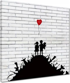 Vászonkép 40x40 Banksy Hegyi fegyver léggömb