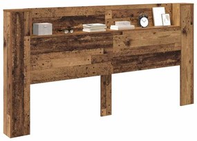 Fejtámla LED -es lámpákkal Öreg fa 200 x 15 x 103,5 cm Faanyag