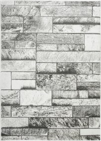 140x190 cm Szürke Krém Fényes Szőnyeg Téglalap Alakú