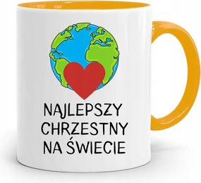 Keresztelői Bögre Sárga Ajándék fényképes nyomattal