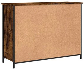 füstös tölgyszínű szerelt fa tálalószekrény 100 x 35 x 75 cm
