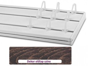 Dió 45 mm-es előlapos háromsoros műanyag mennyezeti sínes karnis 350 cm-es szett