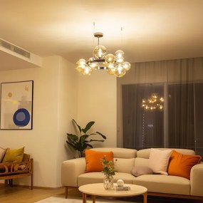 Brilagi - LED Csillár zsinóron MILLA 15xG9/3W/230V fényezett króm/arany