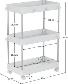 Mozgatható polc, fehér, ALIOL TYP 1