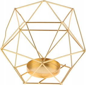 Arany Színű Geometrikus Gyertyatartó Szett, 6 darabos