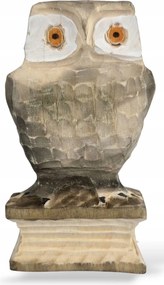 Bagoly Szobor Dekoráció Fa Bagoly Festett Figura Kézzel Faragott 9 cm