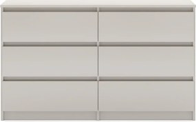 SIMPLE komód 120 cm, 6 fiók, kasmír