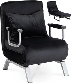 FOTEL BART Czarny Welurowy