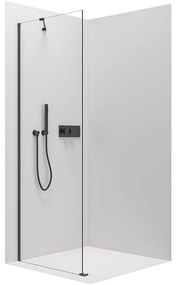 CERANO Cerano, fix zuhanyparaván Marino és Volpe ajtókhoz 100x190 cm, 6mm átlátszó üveg, fekete profil, CER-CER-420273