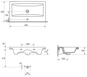 Cersanit COMO - szekrényes mosdó 80 cm, K32-004-BOX