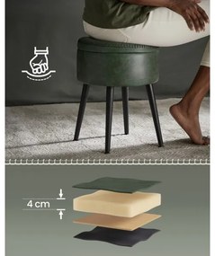 Bőr puff CORE zöld