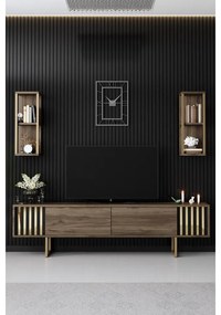 TV szekrény Gold Line - Walnut, Black