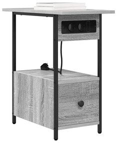 Éjjeliszekrény fiókkal Szürke sonoma 60 x 30 x 61 cm Faanyag