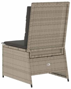 Kerti kanapé párnával Világosszürke Poli rattan