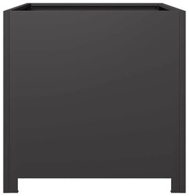 fekete acél kerti virágtartó 50 x 50 x 50 cm