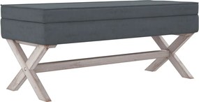 vidaXL sötétszürke bársony tárolóülőke 110 x 45 x 49 cm