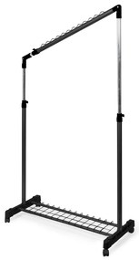 Fekete fém teleszkópos-gurulós ruhatartó állvány Under Stairs – Compactor