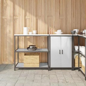 Konyhai Tároló Készlet polcokkal 2 pcs Ezüst 150 x 50 x 92 cm