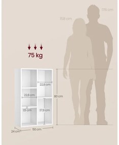 DOVARO fehér könyvszekrény