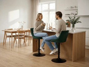 Zöld bárszék KAST VELVET fekete lábbal