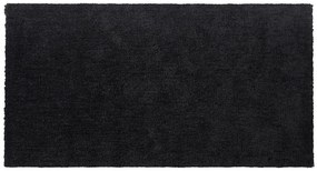 Fekete hosszú szálú szőnyeg 80 x 150 cm DEMRE Beliani