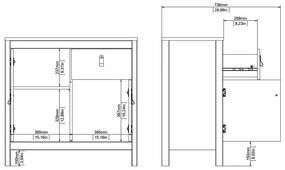 Fekete alacsony komód 82x80 cm Madrid – Tvilum
