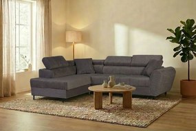 Bal oldali, ággyá alakítható sarokkanapé TIL Szürke