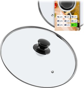 Üveg Fedő 30cm Serpenyő Fedő Edény