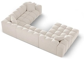 Krémszínű zsenília sarokkanapé (jobb oldali-U alakú) Treno – Cosmopolitan Design