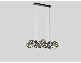 Wofi 7014-1405 - LED Csillár zsinóron NANCY 14xG9/3,5W/230V fekete/króm