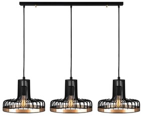 Fekete-rézszínű függőlámpa fém búrával Fellini – Opviq lights