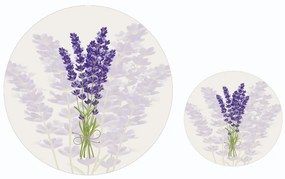 Lila-bézs fürdőszobai kilépő szett 2 db-os ø 100 cm – Mila Home