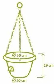 Plastia Önöntöző függesztett virágtartó, 30 cm, terrakotta , 30 cm átmérőjű