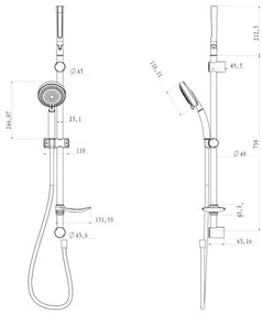 Aqualine - Zuhany készlet TILA fényezett króm