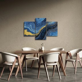 Kép - Kék-arany absztrakció (90x60 cm)