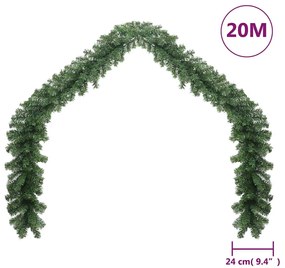 PVC karácsonyi füzér 20 méter