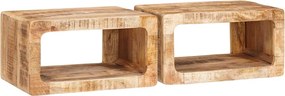 vidaXL Éjjeli asztal 2 pcs Barna 45 x 30 x 24 cm Tömör Mangófát