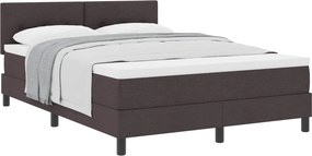 vidaXL Boxrugós ágy matracmal Sötét Barna 140 x 190 cm szövet
