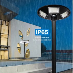 LED Napelemes utcai lámpa érzékelővel LED/22W/6V 6500K IP65 fekete + távirányító