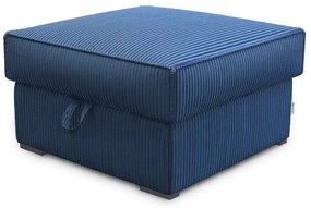 Sötétkék SMART COSARO tárolós puff, 65x65 cm
