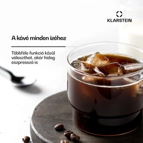 Klarstein SteelPresso Slim kávéfőző, portafilter, tartozékokkal együtt