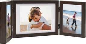 vidaXL világosbarna háromszárnyas fényképkeret 22x15 cm + 2x(10x15 cm)