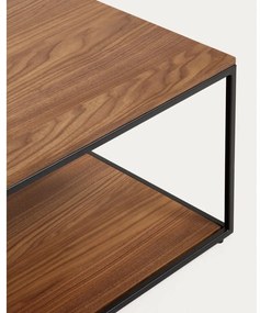 Sötét natúr színű dohányzóasztal diófa dekoros asztallappal 60x110 cm Yoana – Kave Home