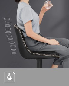 2 db állítható magasságú bárszék szett, 44 x 48 x (90–112) cm, fekete színű