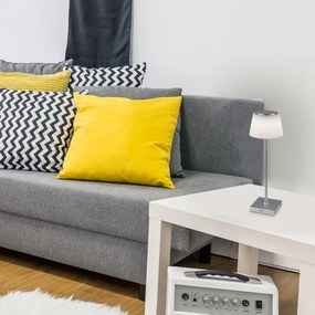 Rabalux 76013- LED Dimmelhető újratölthető asztali lámpa TAENA 4W/3,7V IP44 ezüst