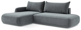 Szürkéskék kinyitható sarokkanapé (bal oldali-heverő résszel) Hale – Makamii