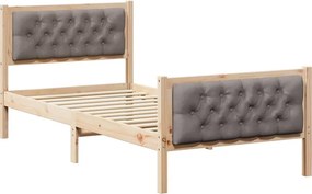 vidaXL Ágykeret fejtámlával Tópszínű 90 x 190 cm Tömör fenyőfa