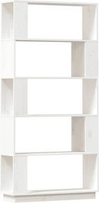 vidaXL fehér tömör fenyőfa könyvszekrény/térelválasztó 80x25x163,5 cm