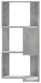 3 szintes betonszürke szerelt fa sarok könyvespolc 50x50x102 cm