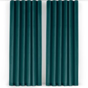 Petróleumkék bársony dimout (részleges sötétítő) függöny 265x250 cm Velto – Filumi